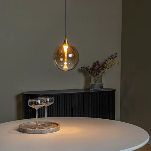 Lucide GISELA - Suspension - Ø 16 cm - LED Dim. - 1x5W 2700K - Ambre | Premium - ambiance 1